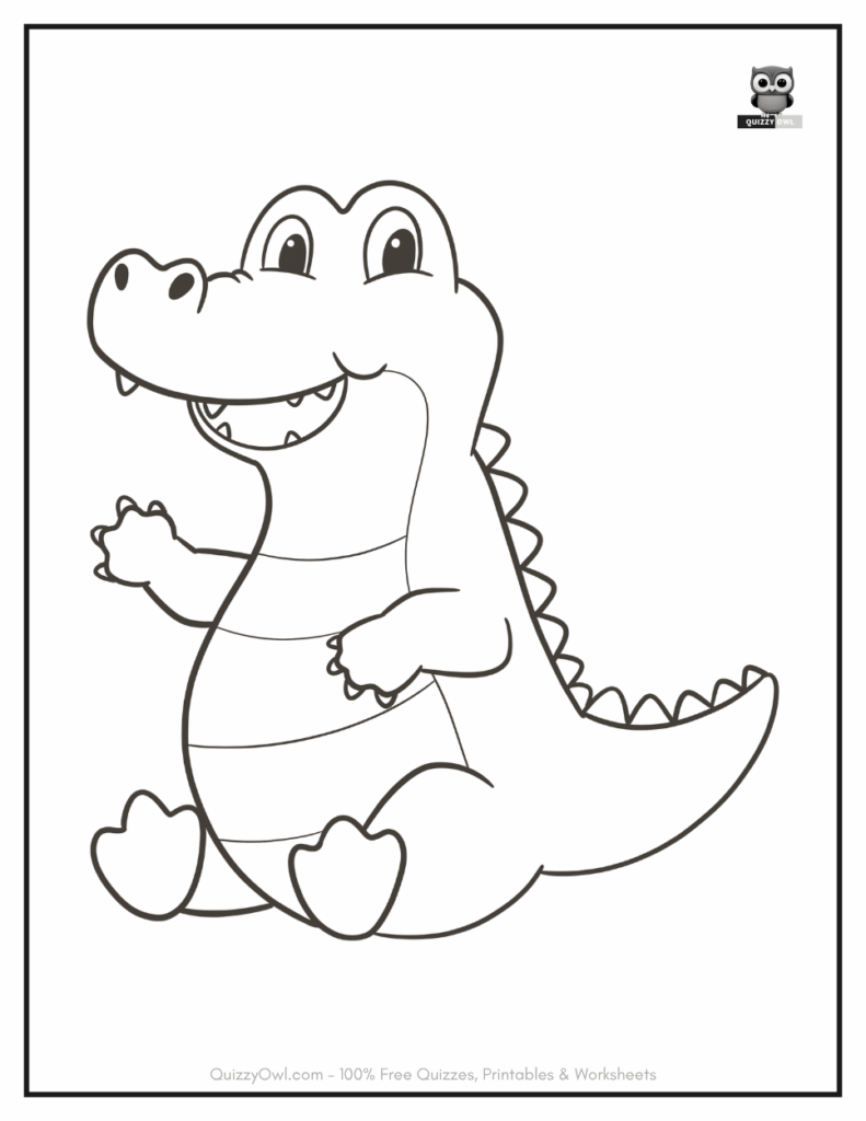 Cartoon Alligator illustration from alligator color sheet collection.
