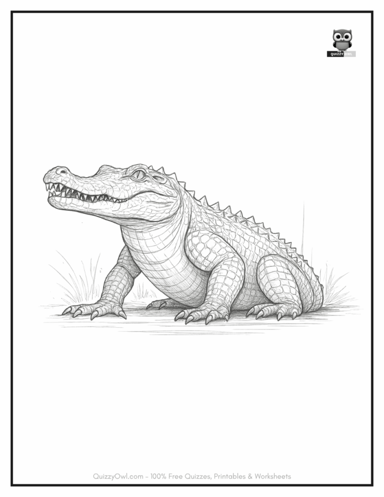 Classic Coloring Alligator illustration from alligator pictures to color collection.
