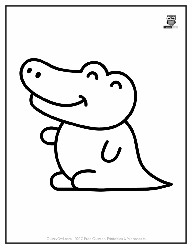 simple cartoon Alligator illustration from alligator color page collection.